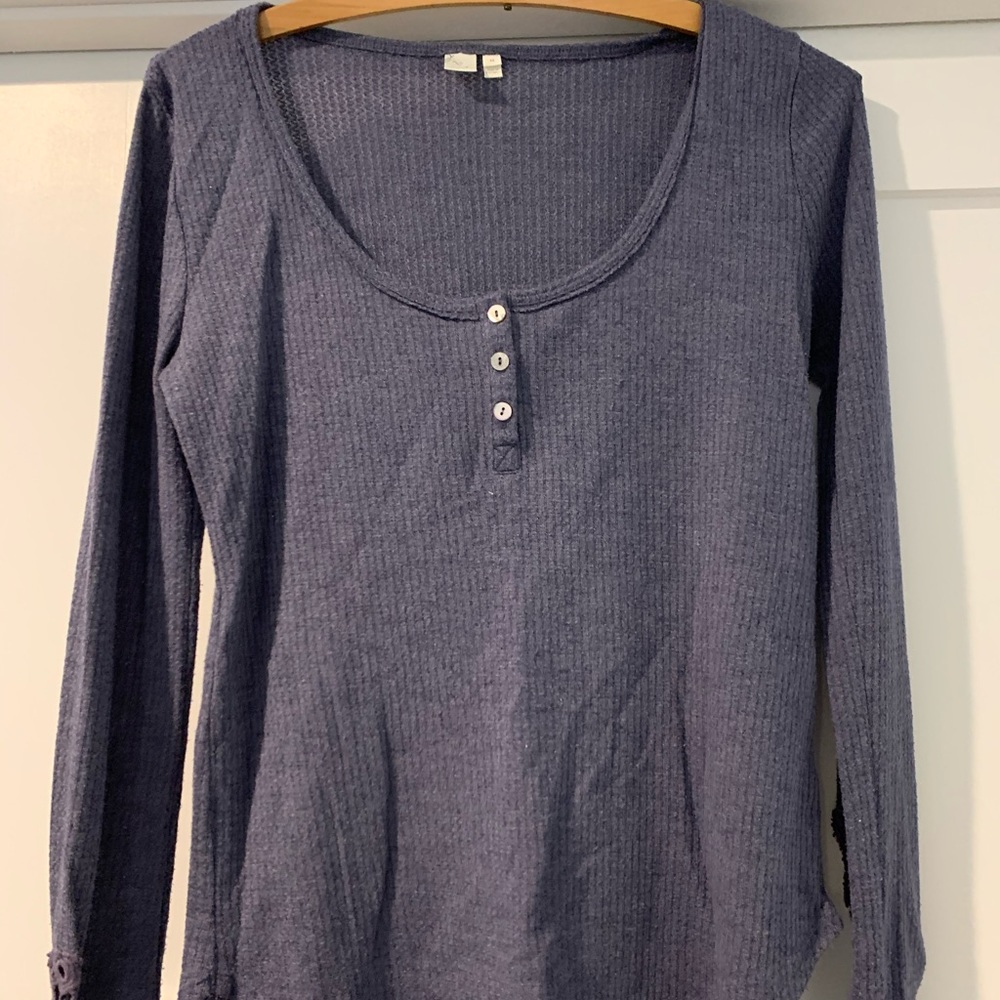 Denim blue waffle Henley